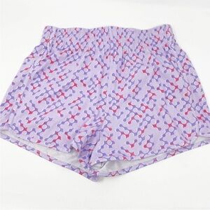 Abound Womens Geometric-Print Purple Multi Casual Lounge Shorts Size Small